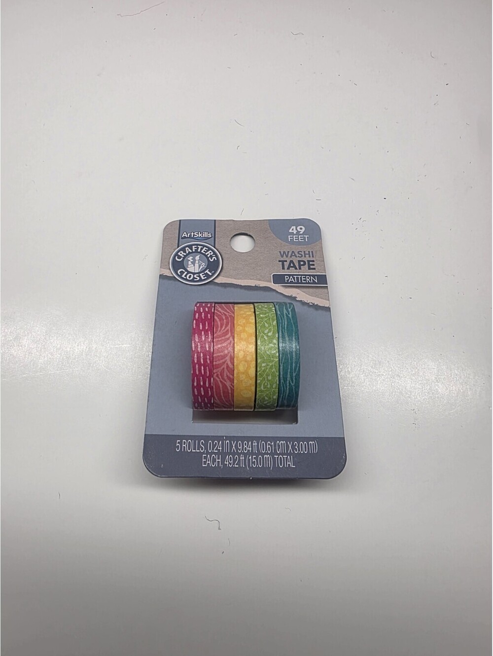 Art Skills Crafters Closet Washi Tape Pattern Pastel Multicolor 1 Pcs